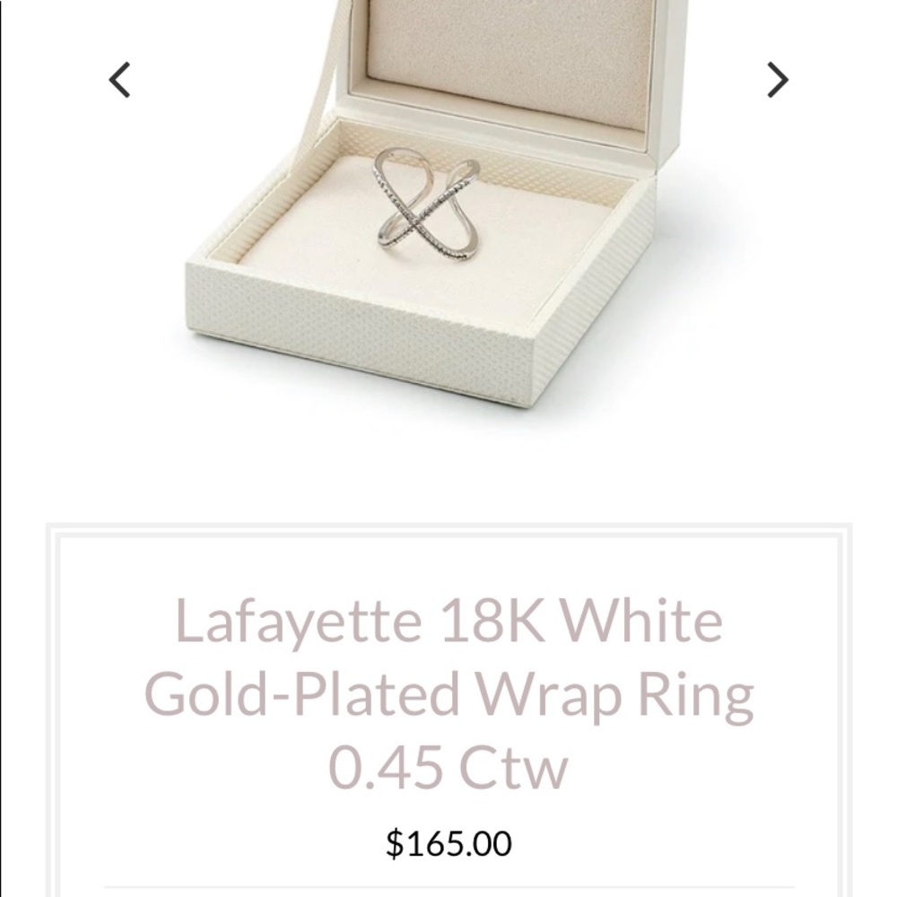 Ashlynn Ave Lafayette 18K White Gold-Plated Wrap Ring 0.45 Ctw size 8 /sold out